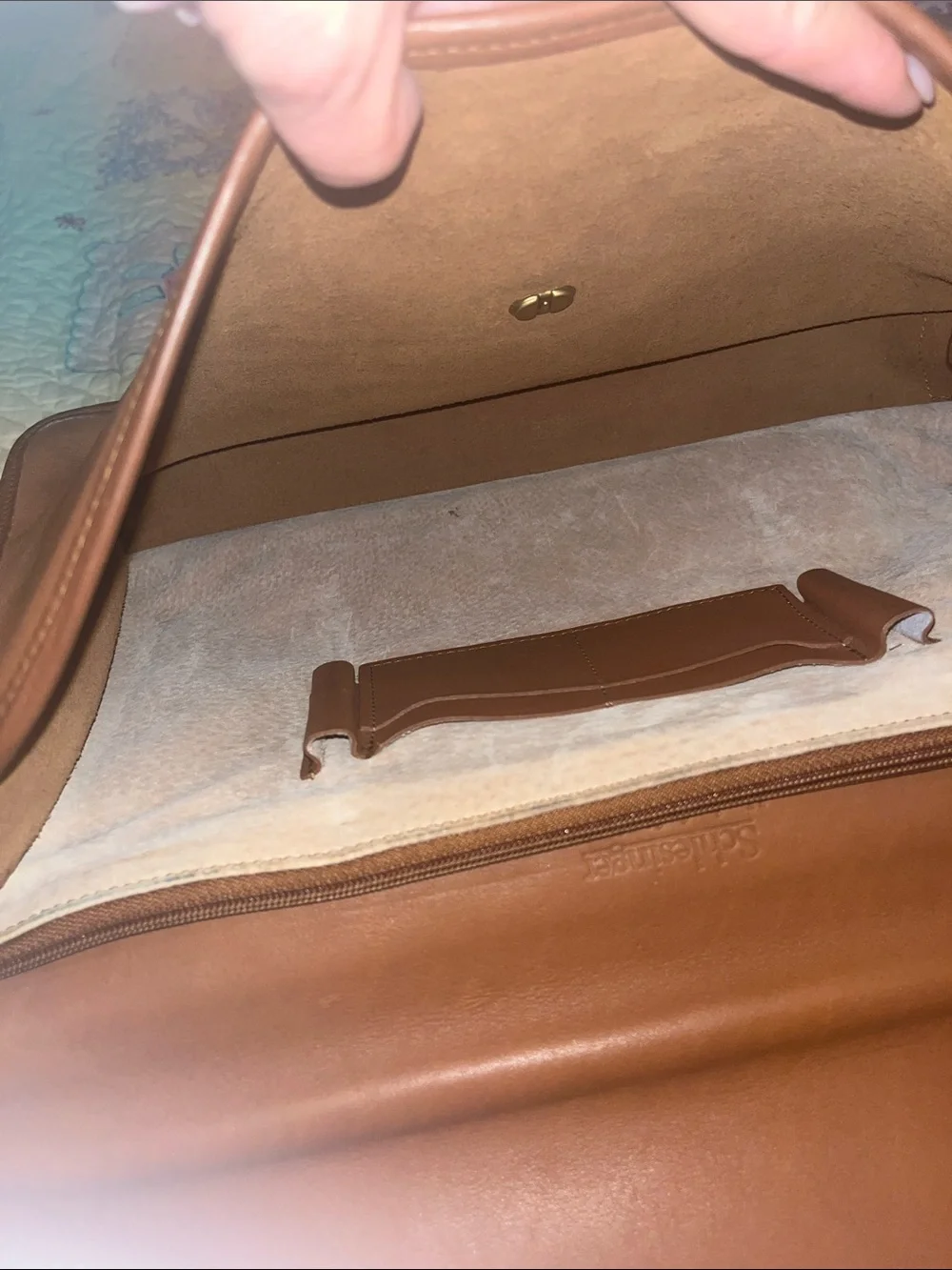 Schlesinger’s Brown Leather Briefcase w/ interchangeable & Detachable Strap